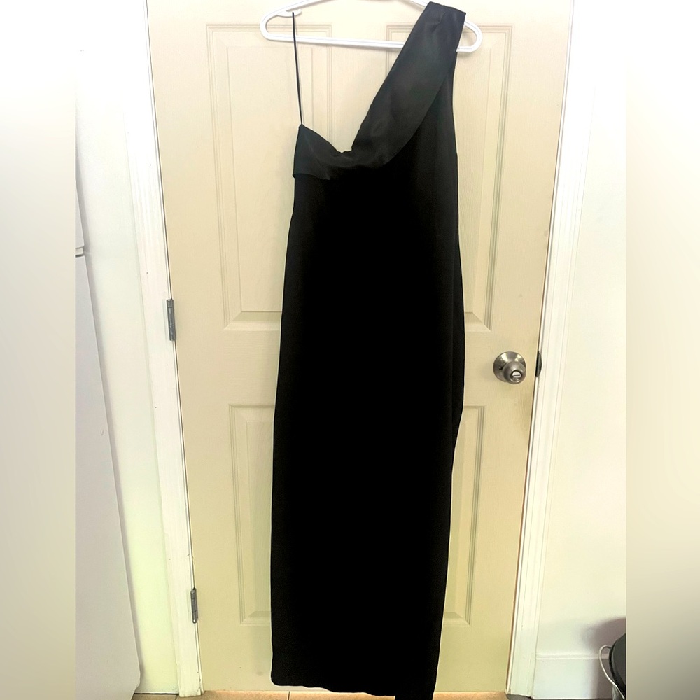 Black one shoulder bridesmaid dress